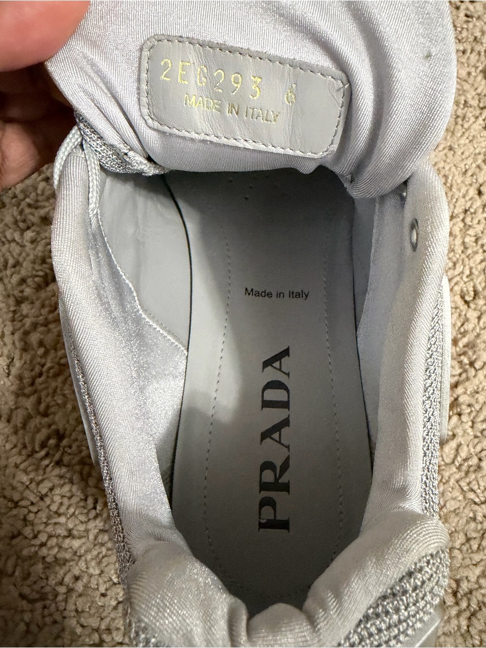 Prada Silver Men’s Sneakers - Picture 7 of 7